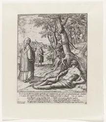 En prest og en levitt passerer og forlater den sårede reisende Lignelse om den barmhjertige samaritan (serietittel)