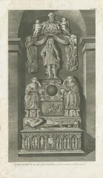Interiør i Patshull Church - Astleys graver: gravering, [c 1799] (trykk)