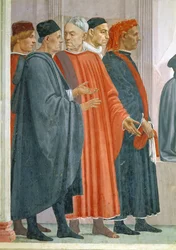 The Raising of the Son of Theophilus, King of Antioch, detalj av Dignitaries ved King of Antiochs Court, ca. 1480 fresco se også 63302