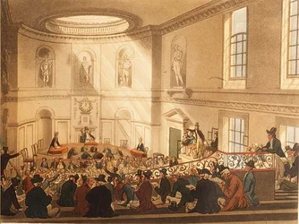 India House, salgsrommet, pub. av Ackermann