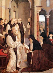 St. Jerome, St. Paula og St Eustochia, av Frey Carlos (aktiv 1517-1535)