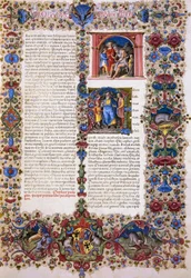 Den første krønikeboken, første bind av Bible of Borso d'Este, opplyst av Taddeo Crivelli (1425-1479) og andre forfattere, latinsk manuskript 422-423, folio 167, recto, pergament