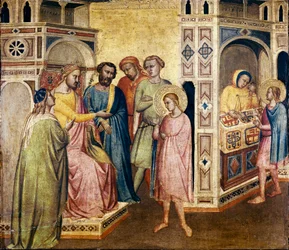 St. Eligius før kong Clothar, ca. 1365 (tempera på tre)