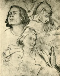 Studier av hoder, c1320-1366, 1943