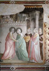 Møtet mellom Anne og Joachim ved Doree-døren (detalj) - freskomaleri, ca. 1327