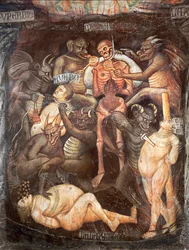 Helvete, detalj av de grådige, ca. 1394