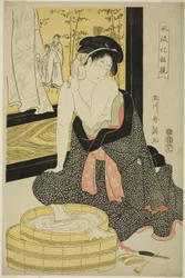 Mirror of Elegance (Furyu kesho kagami) (farget treblokktrykk; oban)