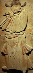 Terracotta stele med musiker, Tang-dynastiet
