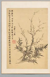 Plommeblomster og bambus, 1818.