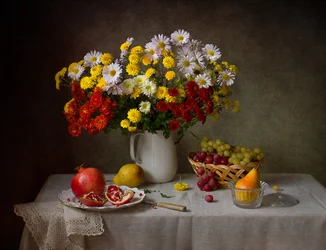 Høstblomster og frukt