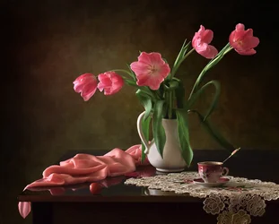 Elegante rosa tulipaner