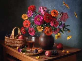 Høstblomster og frukt