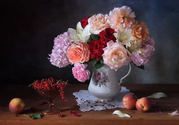 Frodig blomsterstilleben