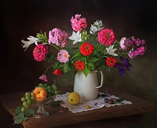 Sommerblomster og frukt