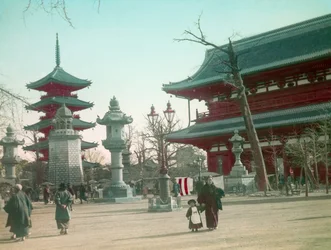 Senso - Ji tempelport, Tokyo rundt 1900 - 1915 (fotografi)