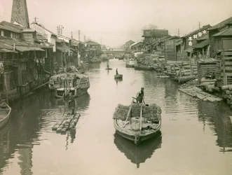 Dotonbori-kanalen i Osaka, cirka 1900–1915 (fotografi)