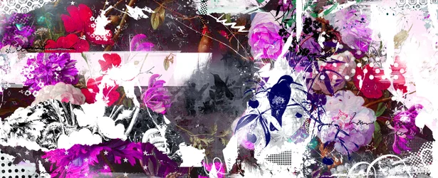 Abloom, 2015 (blandet media på lerret)