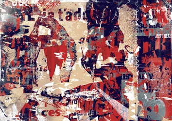 Abstraksjon I, 2016 (Collage på lerret)