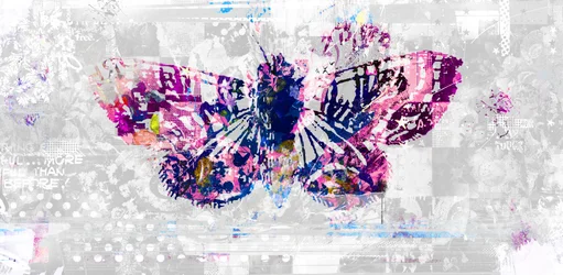Butterfly Silhouette, 2016 (Collage på lerret)
