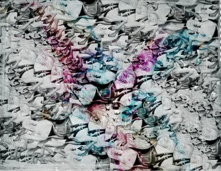Crazy Horses, 2014 (Collage på lerret)