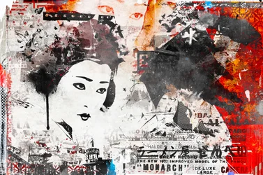 Modern Geisha, 2014 (blandet media på lerret)