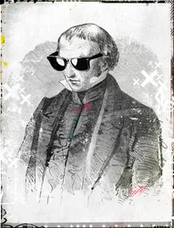 Mr. solbriller, 2015 (Collage on canvas)