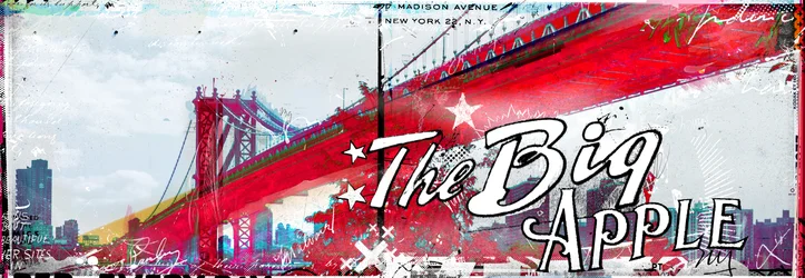 The Big Apple, 2014 (Collage på lerret)