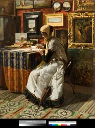 Kan ikke vente eller brevet Maleri av Telemaco Signorini (1835–1901) 1867 Privat samling
