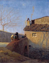 Piagentina. Broen over Affrico-elven, ca. 1861–62 (olje på lerret)