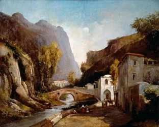 Mills Valley i Amalfi (olje på lerret)