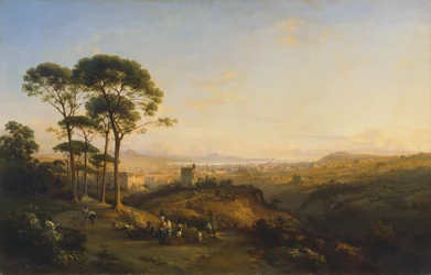 Napoli fra Conocchia, av Teodoro Duclere 1838, olje på lerret