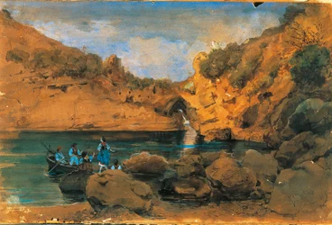 Sirener som bader i Sorrento (akvarell)