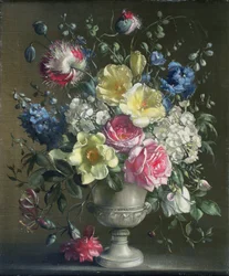 Sommerblomster (olje på lerret)