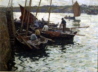 Fiskere ved kaikanten