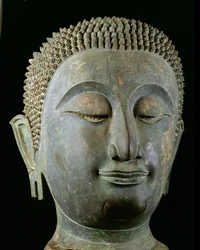 Hodet til en gigantisk Buddha (bronse)