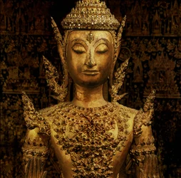 Stående Buddha i abhaya mudra, Rattanakosin-stil, midten av 1800-tallet
