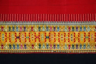 Dobbeltkrokmønstret stoff, Chom Thong, Chiang Mai, Thailand (tekstil)