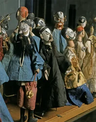 THAI KUNST: Marionetter av Ramayana-figurene. Bangkok-stil