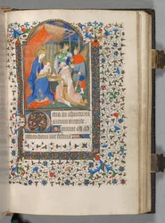 Timebok Bruk av Paris: Fol. 67r, tilbedelse av magiene, ca. 1420.