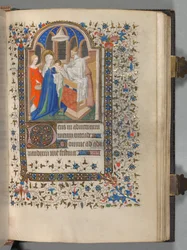 Timebok Bruk av Paris: Fol. 72r, Presentasjon ved tempelet, ca. 1420.