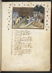 MacMorogh, den irske høvdingen, nærmer seg hertugen av Gloucester, MS Harley 1319, f.9r