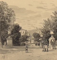 Utsikt fra det gamle kongelige palasset på Hermesstreet, 1890.
