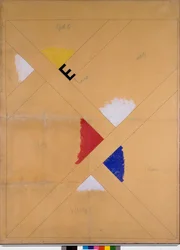 Uferdig plakat for Van Doesburg-utstillingen (blandet media