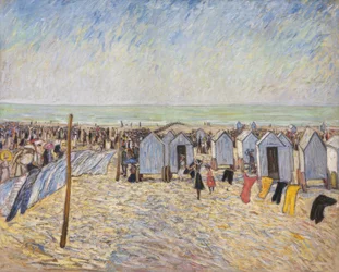 Strandbilde med badevogner (Knocke)