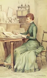 HKH Prinsessen av Wales (senere dronning Alexandra) i Marlborough House, fra Vanity Fair, 1882