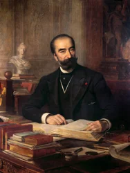 Portrett av Sadi Carnot (1837-1894) på kontoret hans, president fra 1887 til 1894 Maleri av Theobald Chartran (1849-1907) Collection Carnot