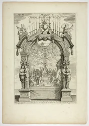Genealogical Tree of the Austrian Royal Family, plate 32 fra Casperius Gevartius, Triumphal Entry of the Most Serene and Honorable Cardinal-Infante Ferdinand