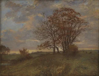 Et landskap nær Borup, Sjælland. Kveld