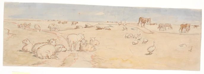 Sauer og gjess på Saltholm (utkast til punchbolledekorasjon)