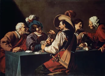 Kortspillere, av Theodor Rombouts (1597-1637), Olje på lerret. Flandern